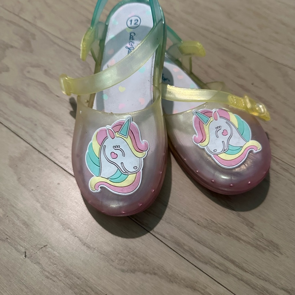 Cat & Jack Unicorn Yellow and Pink Sandals